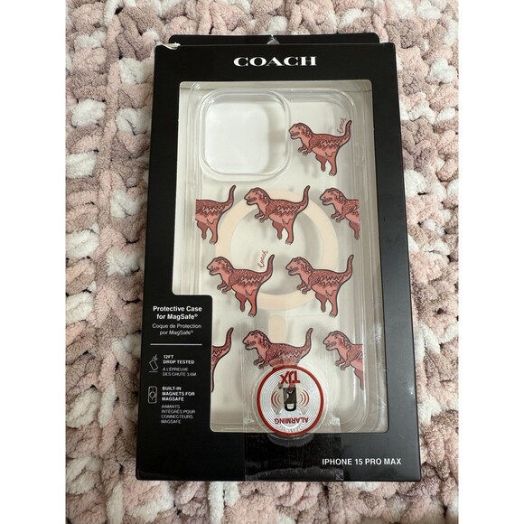 Coach Rexy Red Dinosaur IPhone 15 Pro Max Protective MagSafe Clear Case New - Picture 1 of 5